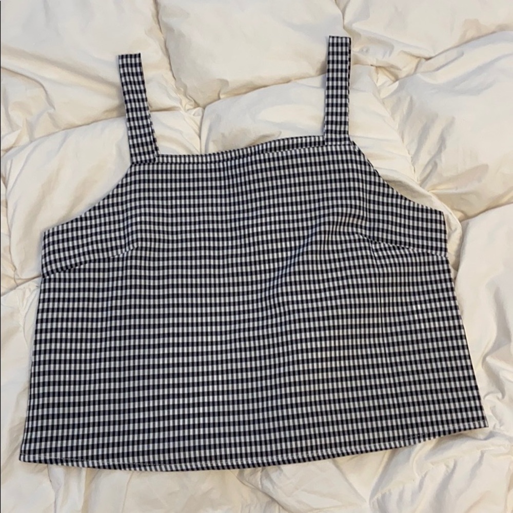 Zalora Black & White Gingham Top
